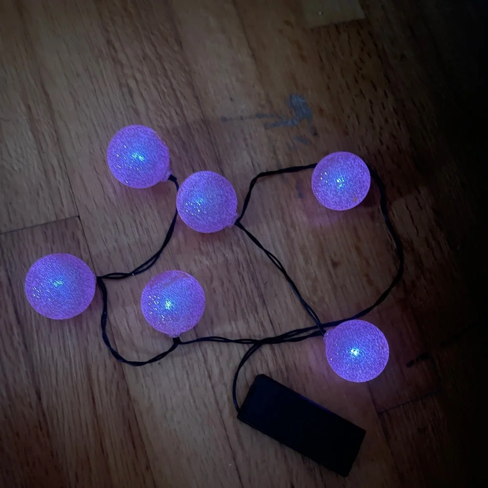 Pink Glitter Ball Lights 2ft